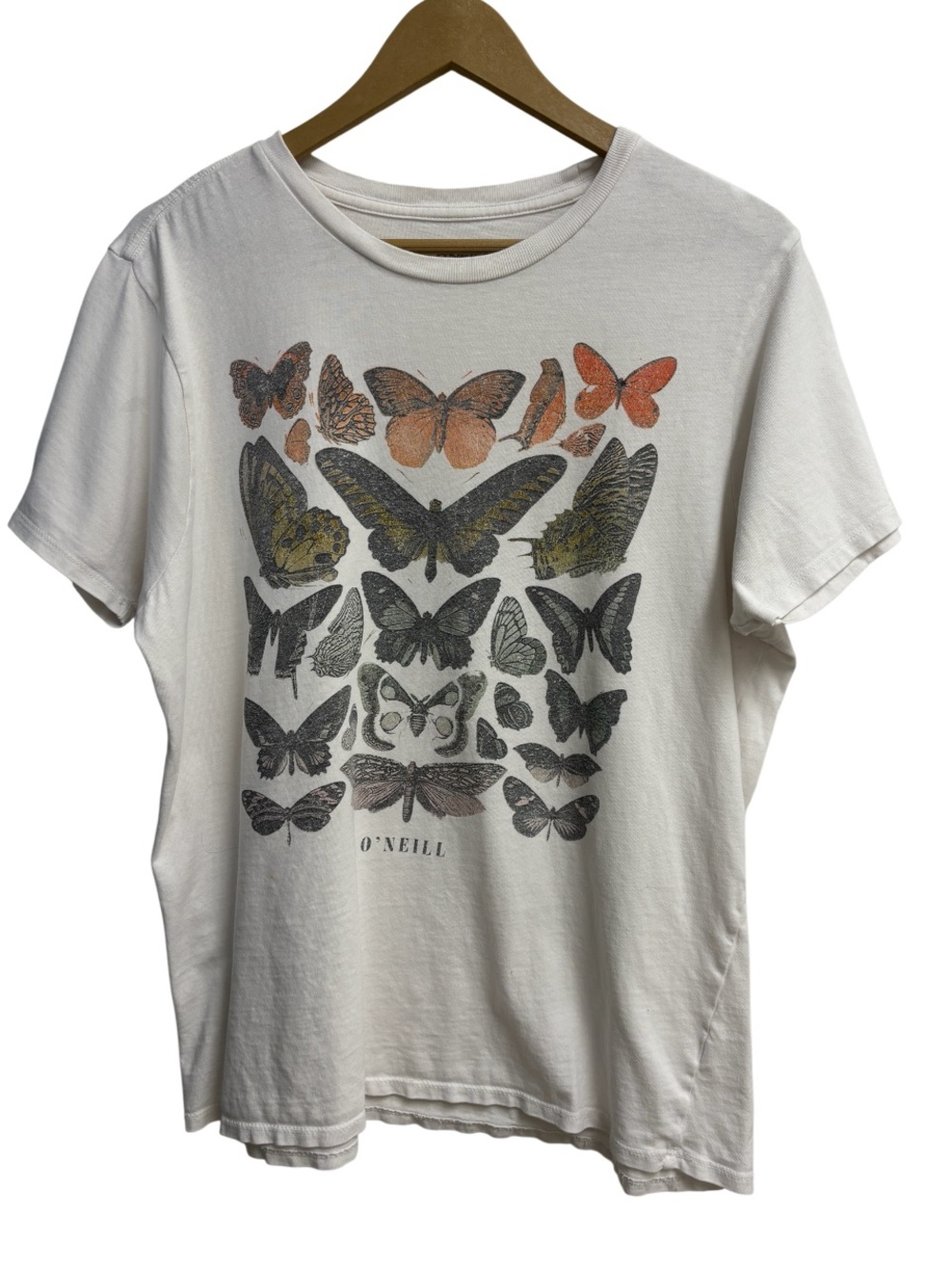 O’Neill | Butterfly Graphic Tee | White Cotton Short Sleeve Top | Size Small - Picture 3 of 6